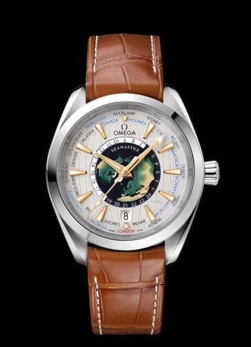 Omega Seamaster Aqua Terra 150M Master Chronometer 43 Worldtimer Platinum / Enamel / Alligator