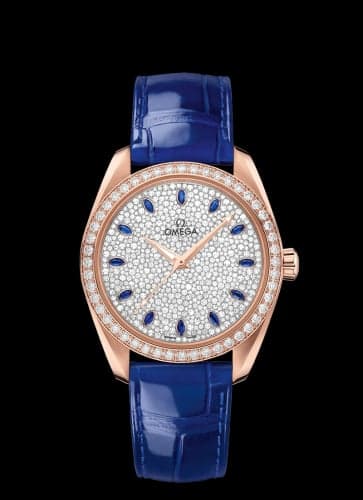 Omega Seamaster Aqua Terra 150M Master Chronometer 38 Sedna Gold / Diamond / Snow Sapphire / Alligator