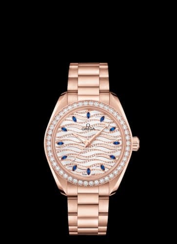 Omega Seamaster Aqua Terra 150M Master Chronometer 34 Sedna Gold / Diamond / Wave Sapphire / Bracelet
