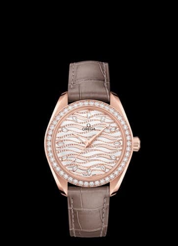 Omega Seamaster Aqua Terra 150M Master Chronometer 34 Sedna Gold / Diamond / Wave Diamond / Alligator