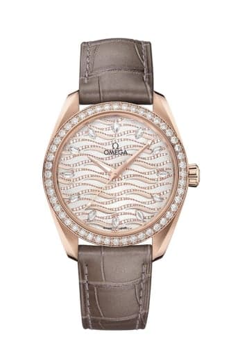 Omega Seamaster Aqua Terra 150M Master Chronometer 38 Sedna Gold / Diamond / Wave Diamond / Alligator