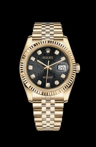 Rolex Datejust 36 Yellow Gold Fluted / Jubilee / Black Computer