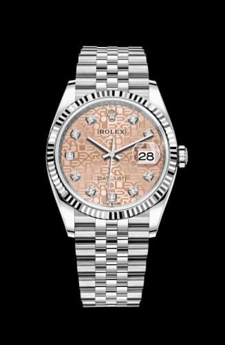 Rolex Datejust 36 Stainless Steel / Fluted / Pink Jubilee / Jubilee