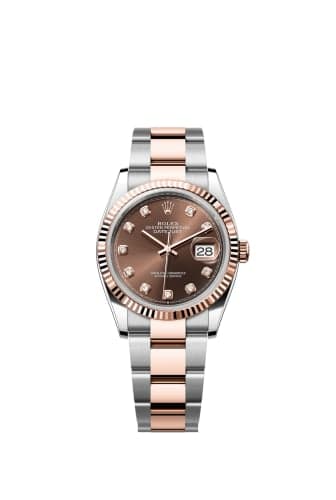 Rolex Datejust 36 Stainless Steel - Everose - Fluted / Chocolate - Diamond / Oyster