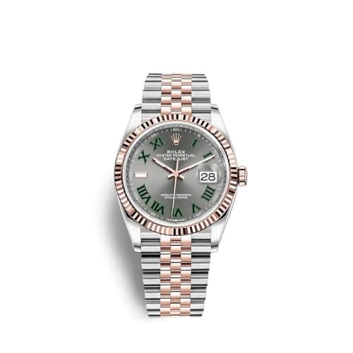 Rolex Datejust 36 Stainless Steel / Everose / Fluted / Slate - Roman / Jubilee