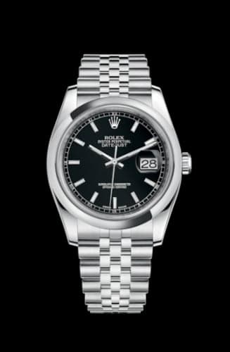Rolex Datejust 36 Stainless Steel Domed / Jubilee / Black