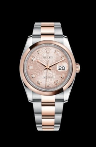 Rolex Datejust 36 Rolesor Everose Domed / Oyster / Pink Computer Diamonds