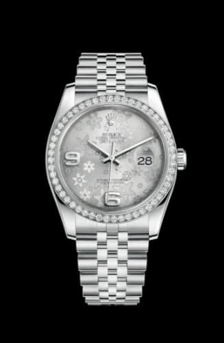 Rolex Datejust 36 Stainless Steel Diamond / Jubilee / Silver Floral
