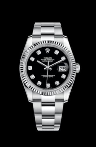 Rolex Datejust 36 Stainless Steel Fluted / Oyster / Black Diamond