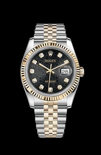 Rolex Datejust 36 Rolesor Yellow Fluted / Jubilee / Black Computer