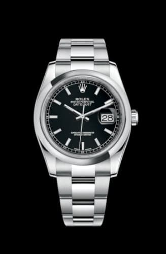 Rolex Datejust 36 Stainless Steel Domed / Oyster / Black