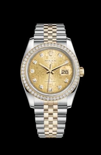 Rolex Datejust 36 Rolesor Yellow Diamond / Jubilee / Champagne Computer