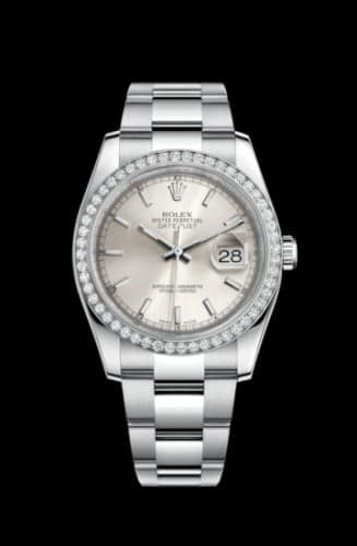 Rolex Datejust 36 Stainless Steel Diamond / Oyster / Silver