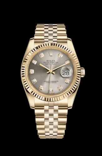 Rolex Datejust 36 Yellow Gold Fluted / Jubilee / Rhodium Diamonds