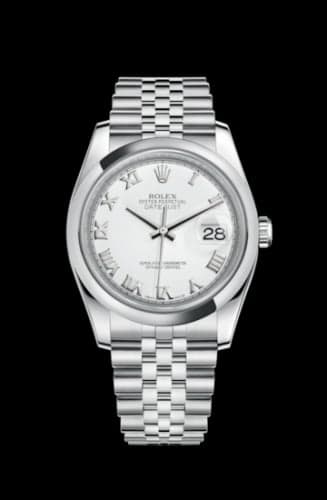 Rolex Datejust 36 Stainless Steel Domed / Jubilee / White Roman