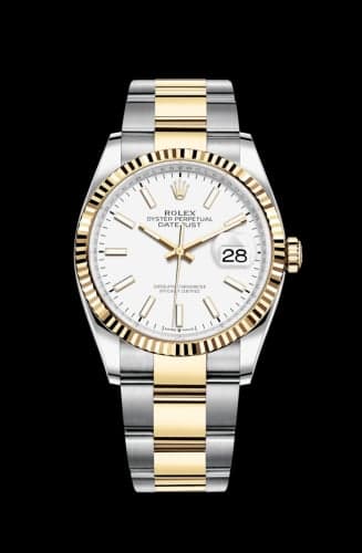 Rolex Datejust 36 Stainless Steel / Yellow Gold / Fluted / White / Oyster