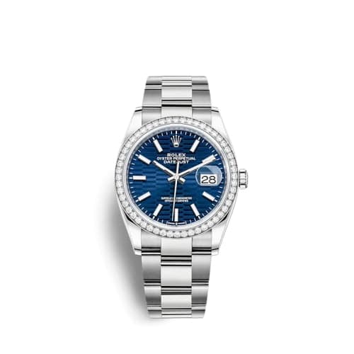 Rolex Datejust 36 Stainless Steel / Diamond / Blue - Fluted / Oyster
