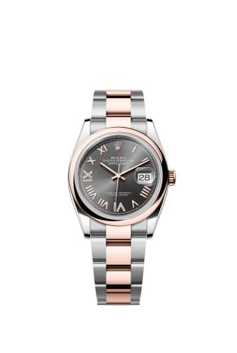 Rolex Datejust 36 Stainless Steel - Everose - Smooth / Slate Roman Diamond / Oyster