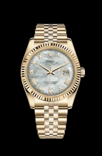 Rolex Datejust 36 Yellow Gold Fluted / Jubilee / MOP Roman