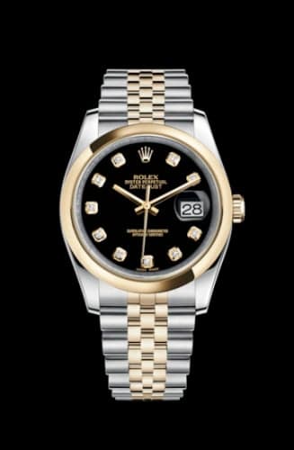Rolex Datejust 36 Rolesor Yellow Domed / Jubilee / Black Diamond