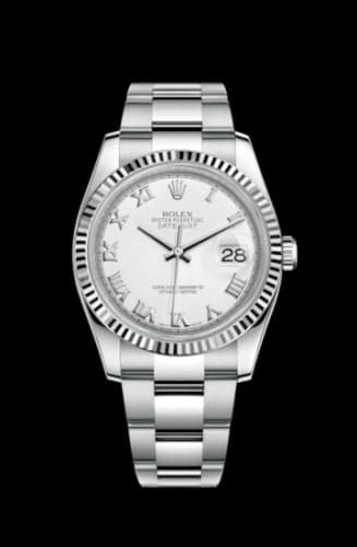 Rolex Datejust 36 Stainless Steel Fluted / Oyster / White Roman