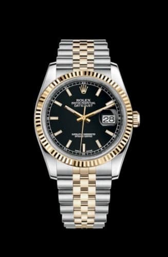 Rolex Datejust 36 Rolesor Yellow Fluted / Jubilee / Black