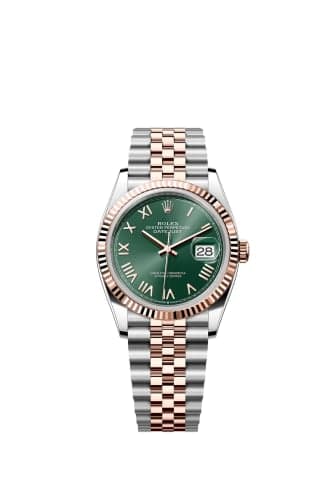 Rolex Datejust 36 Stainless Stainless Steel - Everose - Fluted / Mint Green Roman / Jubilee