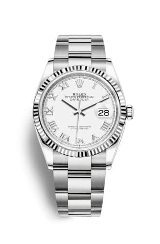 Rolex Datejust 36 Stainless Steel / Fluted / White Roman / Oyster