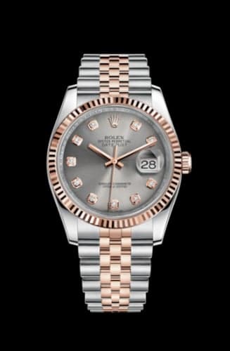 Rolex Datejust 36 Rolesor Everose Fluted / Jubilee / Steel Diamonds
