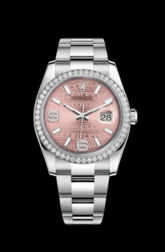 Rolex Datejust 36 Stainless Steel Diamond / Oyster / Pink Wave
