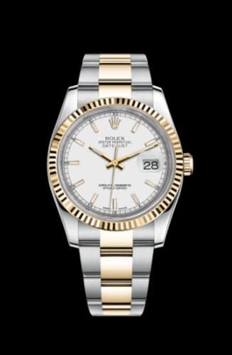 Rolex Datejust 36 Rolesor Yellow Fluted / Oyster / White
