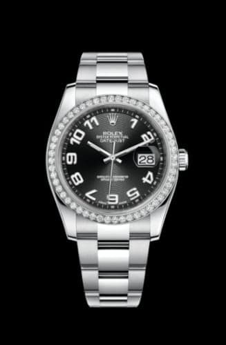 Rolex Datejust 36 Stainless Steel Diamond / Oyster / Black Arabic