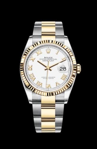 Rolex Datejust 36 Stainless Steel / Yellow Gold / Fluted / White Roman / Oyster
