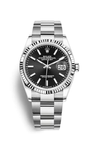 Rolex Datejust 36 Stainless Steel / Fluted / Black / Oyster