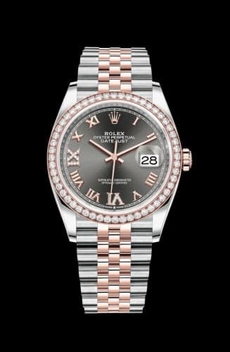 Rolex Datejust 36 Stainless Steel / Everose / Diamond / Slate Roman Diamond / Jubilee