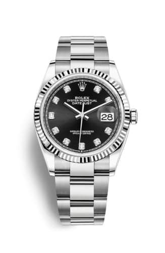 Rolex Datejust 36 Stainless Steel / Fluted / Black-Diamond / Oyster