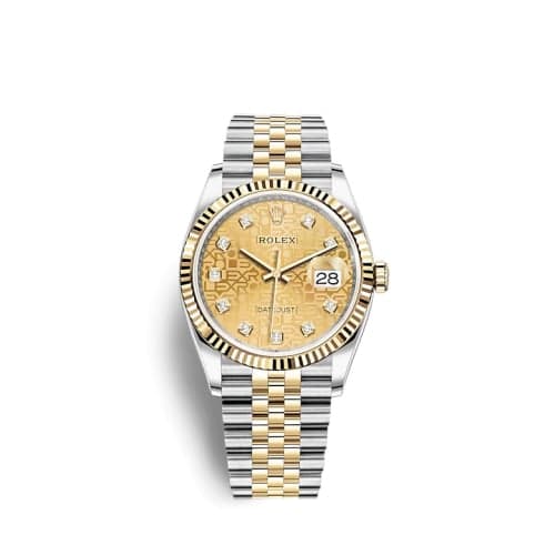 Rolex Datejust 36 Stainless Steel / Yellow Gold / Fluted / Champagne Computer / Jubilee