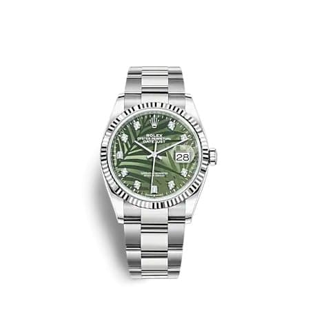 Rolex Datejust 36 Stainless Steel - Fluted / Green - Palm - Diamond / Oyster