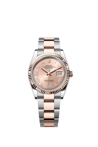 Rolex Datejust 36 Stainless Stainless Steel - Everose - Fluted / Rose Roman Diamond / Oyster