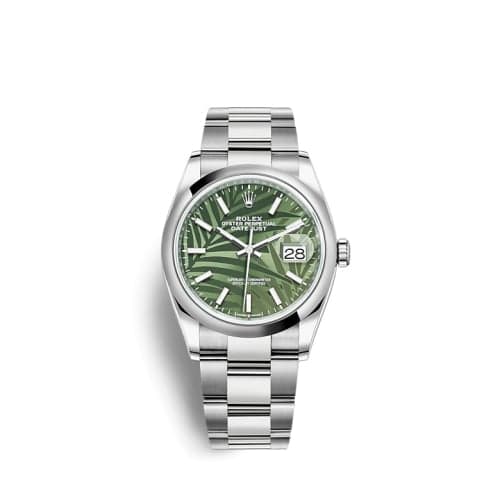 Rolex Datejust 36 Stainless Steel / Domed / Green Palm / Oyster