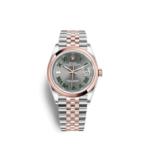 Rolex Datejust 36 Stainless Steel / Everose / Domed / Slate - Roman / Jubilee
