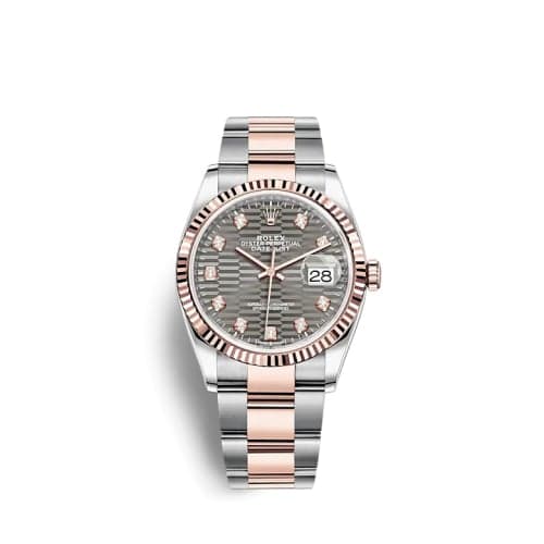 Rolex Datejust 36 Stainless Steel / Everose / Fluted / Slate - Fluted - Diamond / Oyster