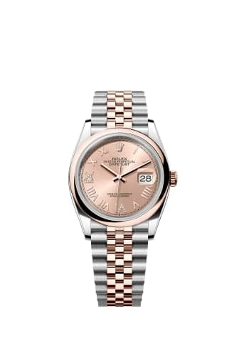 Rolex Datejust 36 Stainless Stainless Steel - Everose - Domed / Rose Roman Diamond / Jubilee
