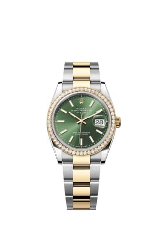 Rolex Datejust 36 Stainless Steel - Yellow Gold - Diamond / Olive / Jubilee