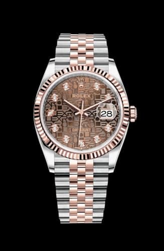 Rolex Datejust 36 Stainless Steel / Everose / Fluted / Chocolate Computer / Jubilee