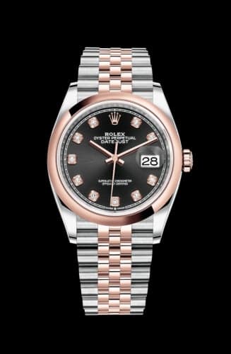 Rolex Datejust 36 Stainless Steel / Everose / Smooth / Black Diamond / Jubilee