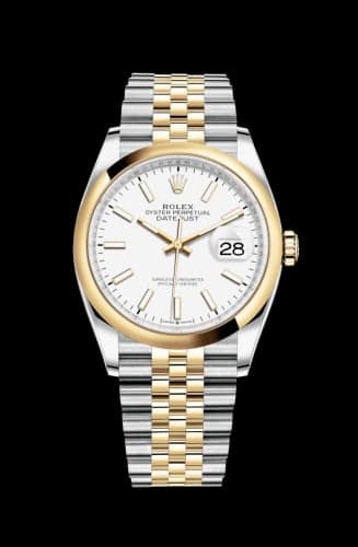 Rolex Datejust 36 Stainless Steel / Yellow Gold / Smooth / White / Jubilee