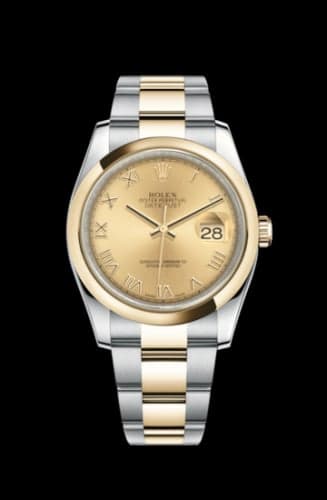 Rolex Datejust 36 Rolesor Yellow Domed / Oyster / Champagne Roman