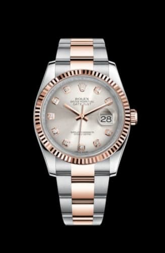 Rolex Datejust 36 Rolesor Everose Fluted / Oyster / Pink Diamonds