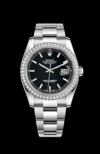 Rolex Datejust 36 Stainless Steel Diamond / Oyster / Black